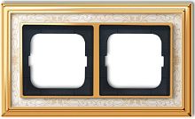 Рамка универсальная ABB Династия 2-м. полированная латунь/белая роспись картинка